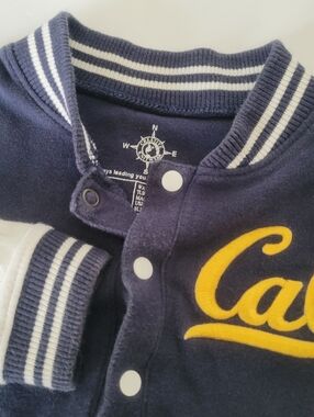 Cal Bears Kids Varsity Jacket Toddler 24 Months Navy Rib Knit UC Berkeley Logo